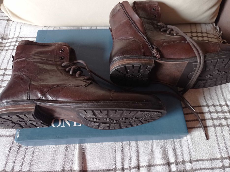 Нови мъжки боти естествена кожа