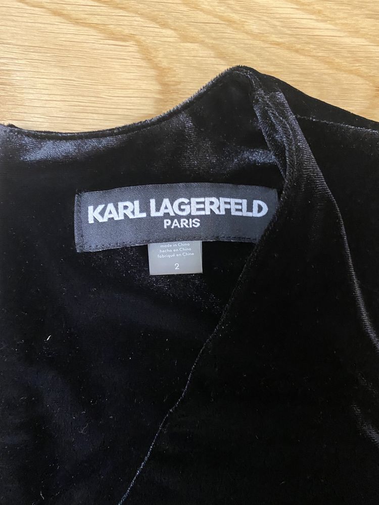 Karl Lagerfeld salopeta femei culotte catifea neagra marime M