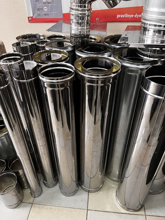 Трубы для дымохода. Сэндвич Моно трубы. Из нержавеющей стали