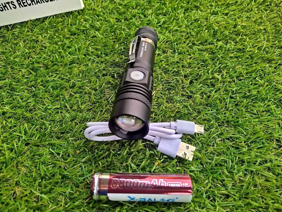 Lanterna cu lupa Powerlight T6 incarcare prin cablu USB Cu Acumulator