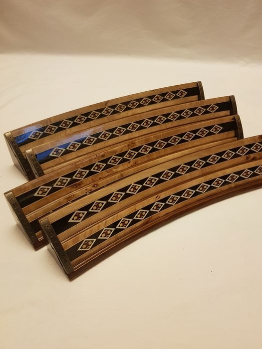 Joc remi, rummy din lemn masiv si sidef sculptate manual. 2643