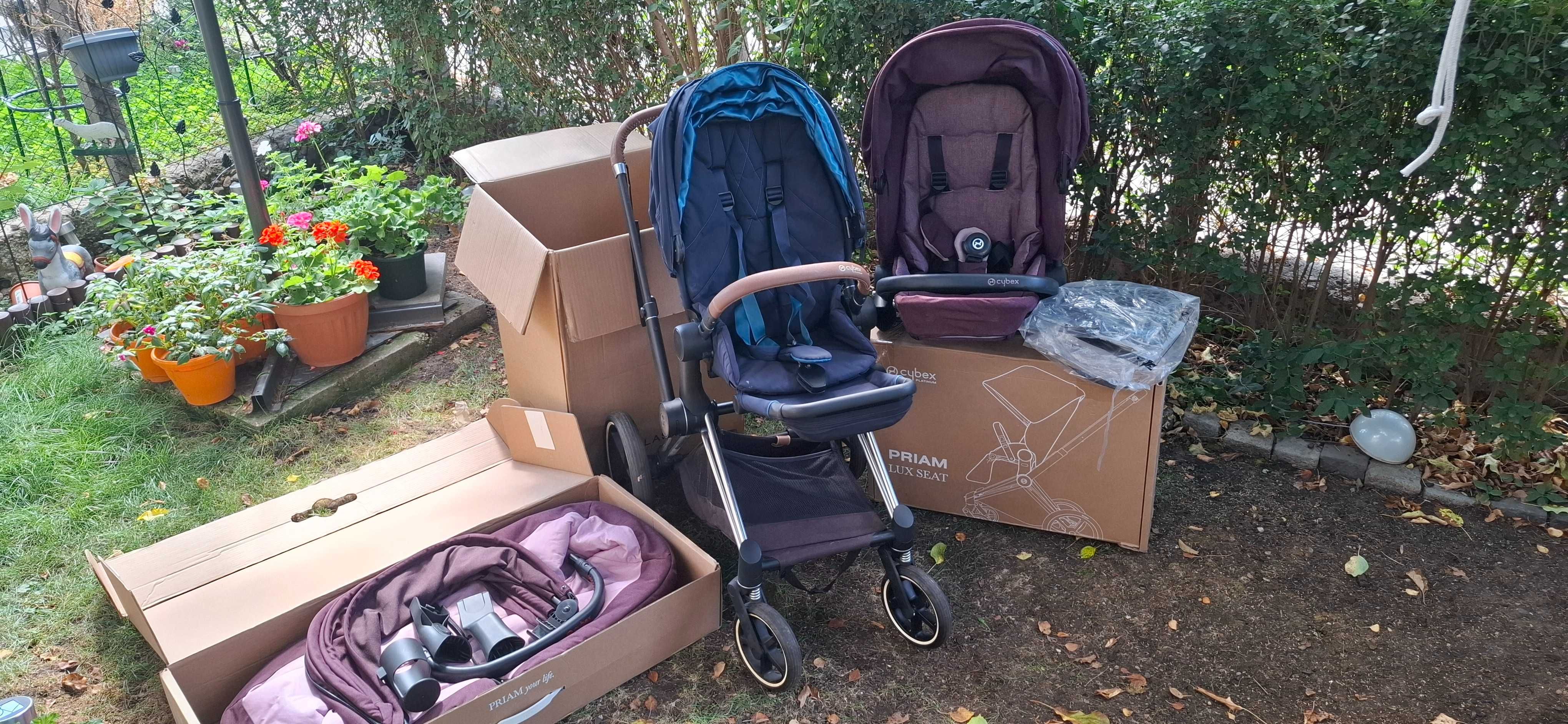 Cybex Priam Lux Platinum - комплект + 2 летни коша