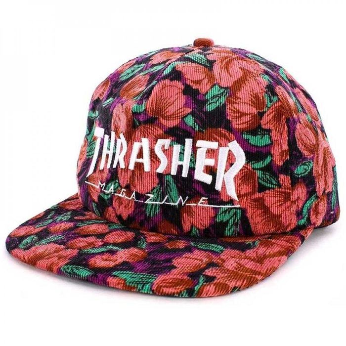 Thrasher Cap Mag Logo Snapback Pink Floral шапка скейтборд