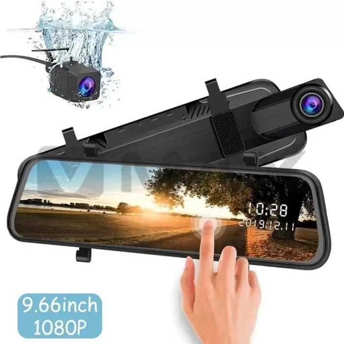 DVR 9.66 inch Видеорегистратор огледало с две FULL HD камери за кола