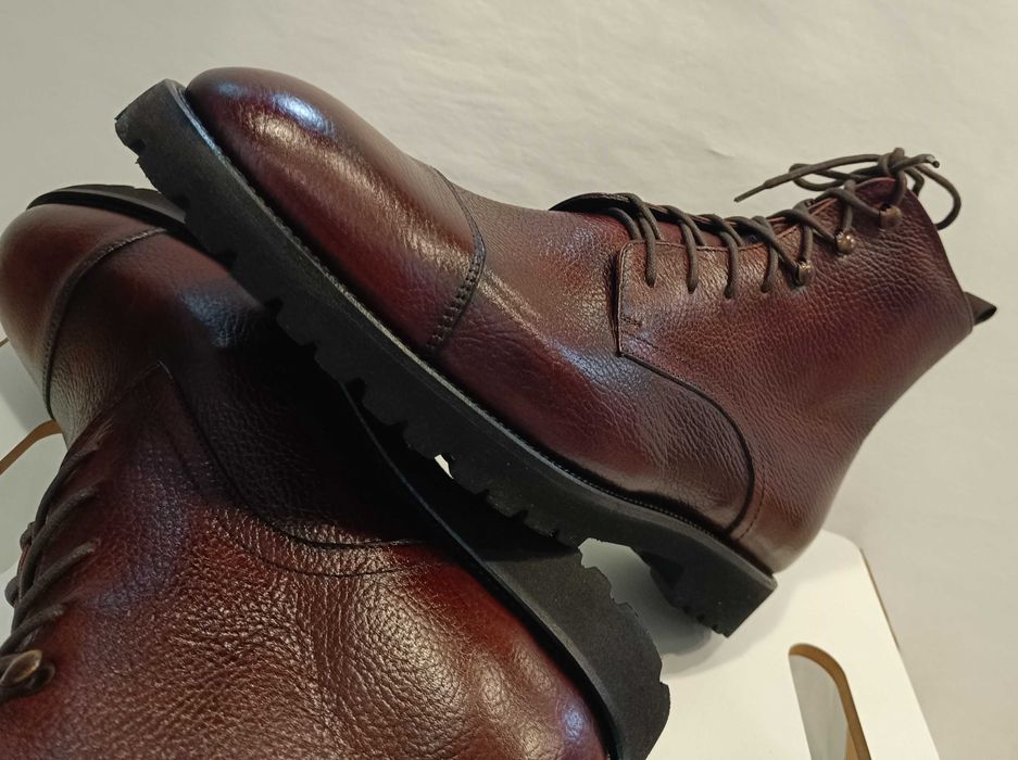 Ghete lace up de lux 45 lucrate manual Minelli NOI piele naturala