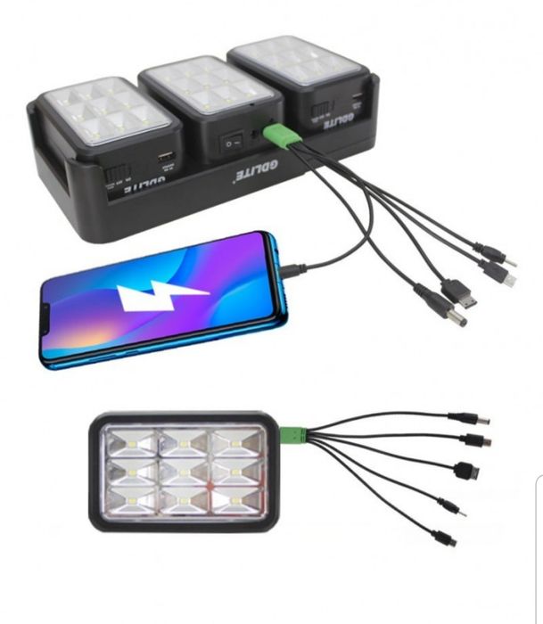 Kit solar portabil GD 8058 cu lanterna