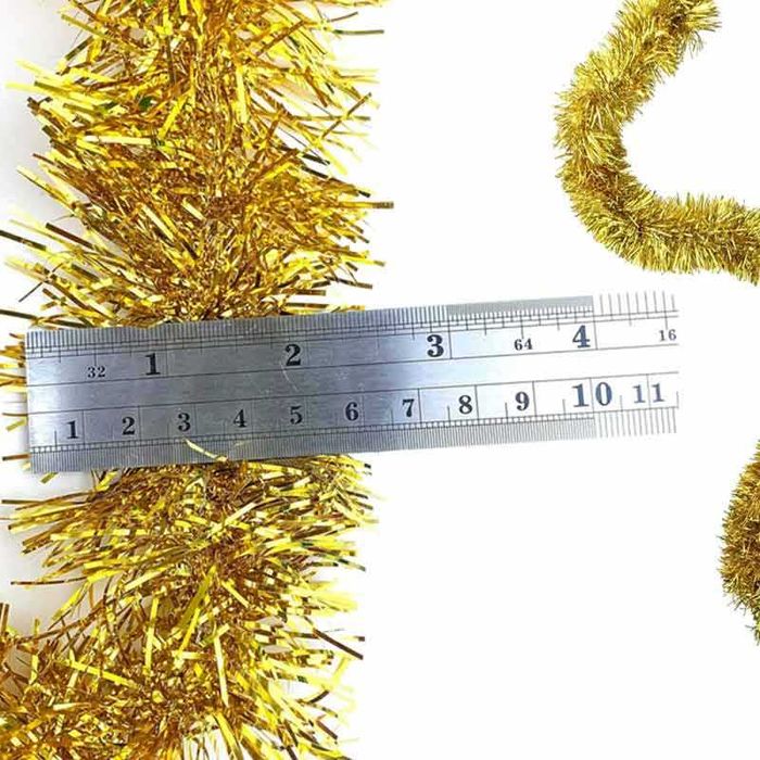 Коледна златиста дълга гирлянда 6 м, лесно декориране