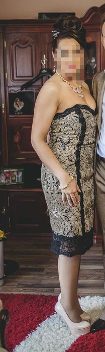 Rochie eleganta cu dantela aurie