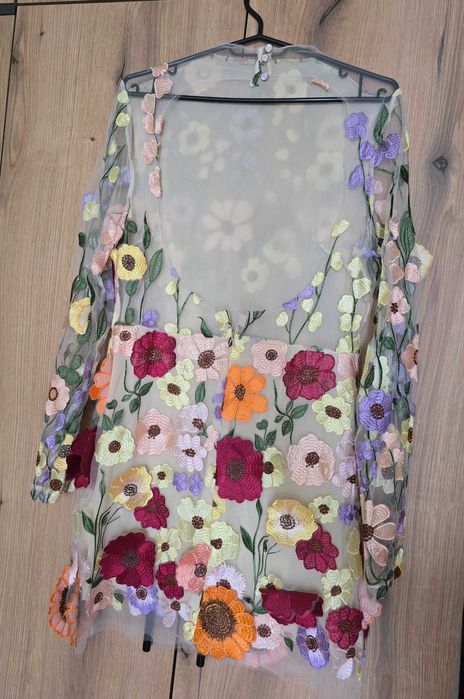 Флорална рокля с подплата
