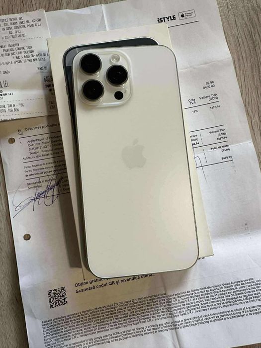 Vand Sau Schimb IPhone 16 PRO Max White Titanium 256Gb Neverlocked
