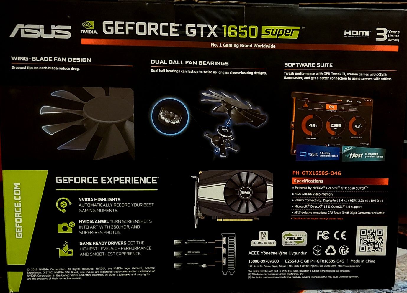 ASUS GeForce GTX 1650 SUPER Phoenix, 4GB GDDR6 Видео карта на NVIDIA