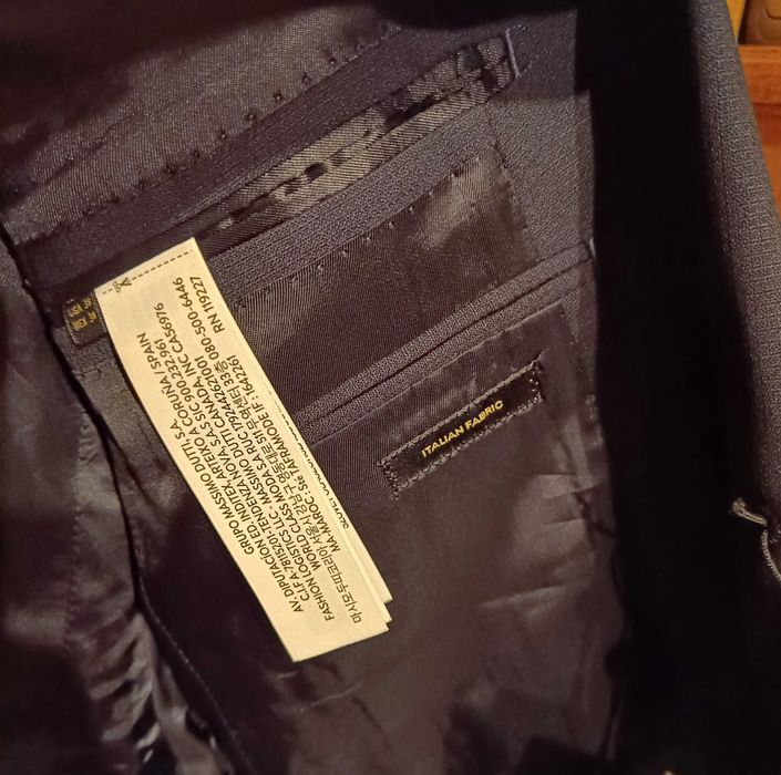 Sacou blazer slim 38 M slim Massimo Dutti NOU lana finest Italian navy