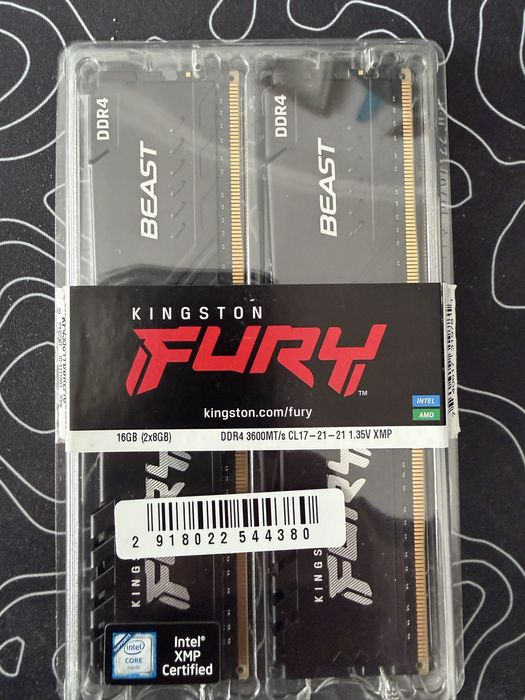 Оперативная память Kingston Fury Beast DDR4 3600Mhz