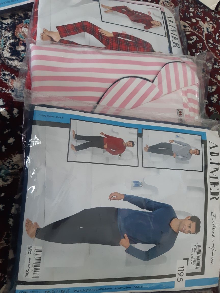 Pijamalar xxl xl razmerlari bor