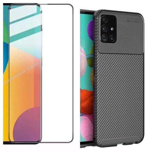Husa Silicon + Folie Sticla Curbata 11D Samsung A52/A53/A54/A55/A56