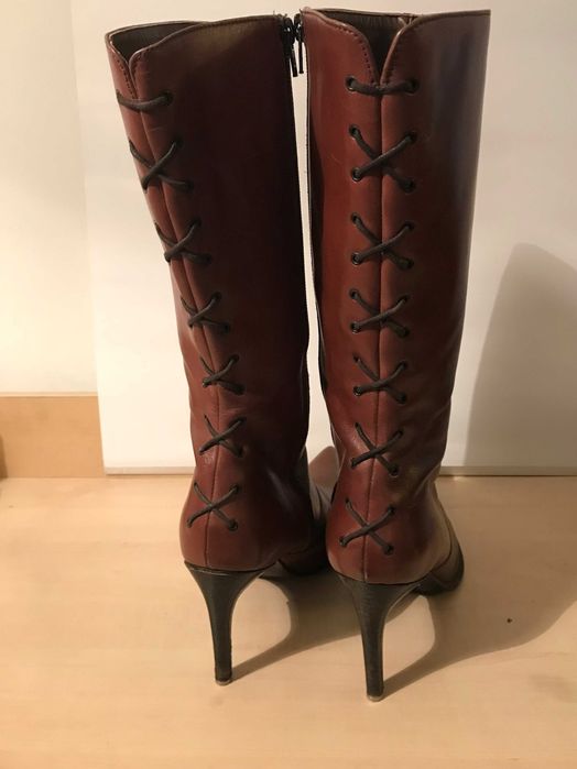 кафяви ботуши естествена кожа