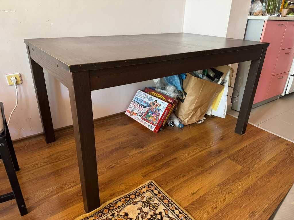 BJURSTA разтегателна маса,IKEA,2 плота(Д140/180/220хВ74хШ84СМ)+4 стола