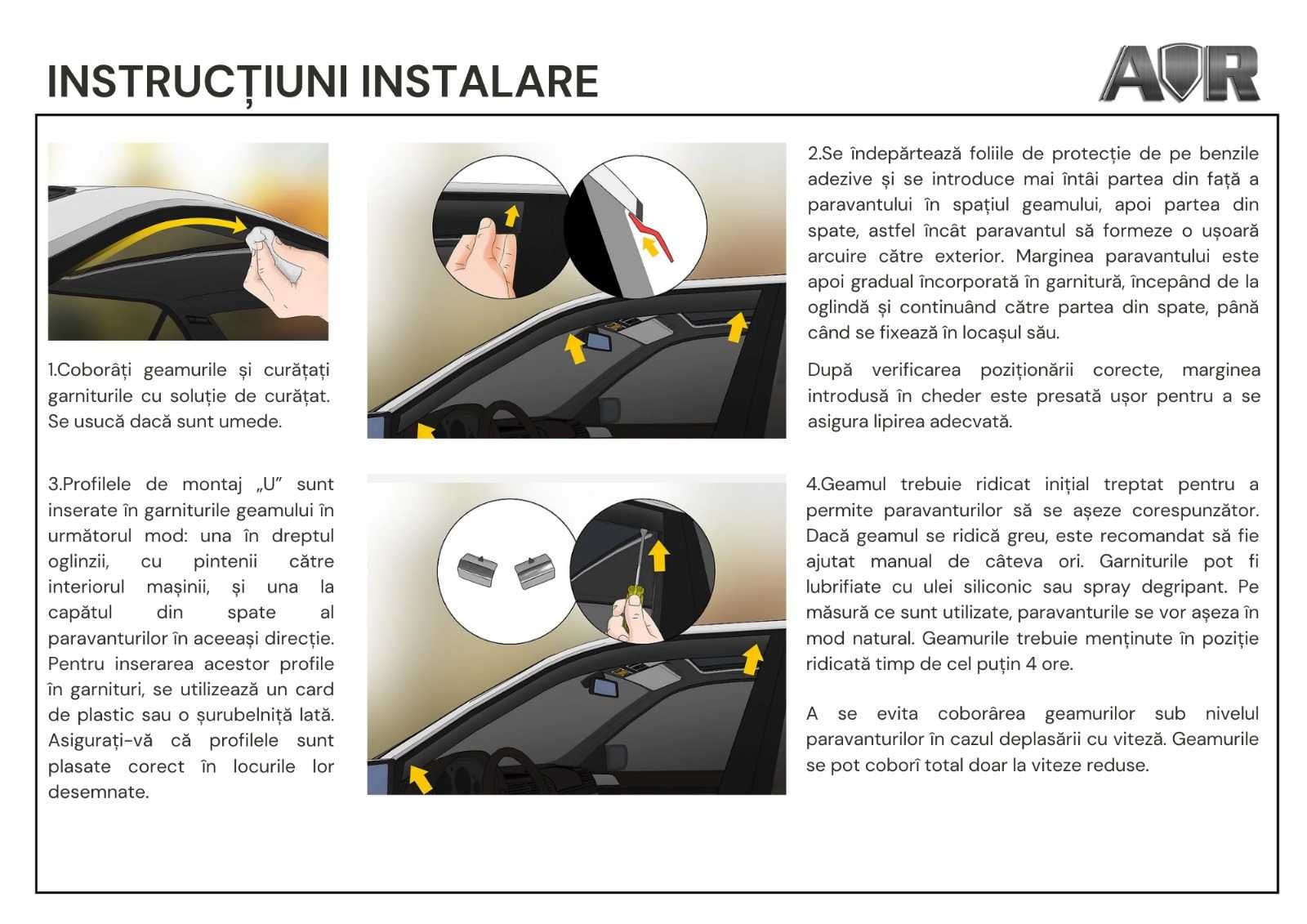 Paravânturi pentru VW Touran 1 5 usi (2003-2015), set 4 bucăți