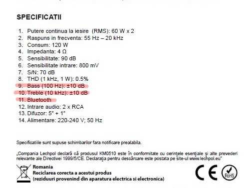 KM0510 Sistem Boxe active 2.0 Inspire Kruger&Matz