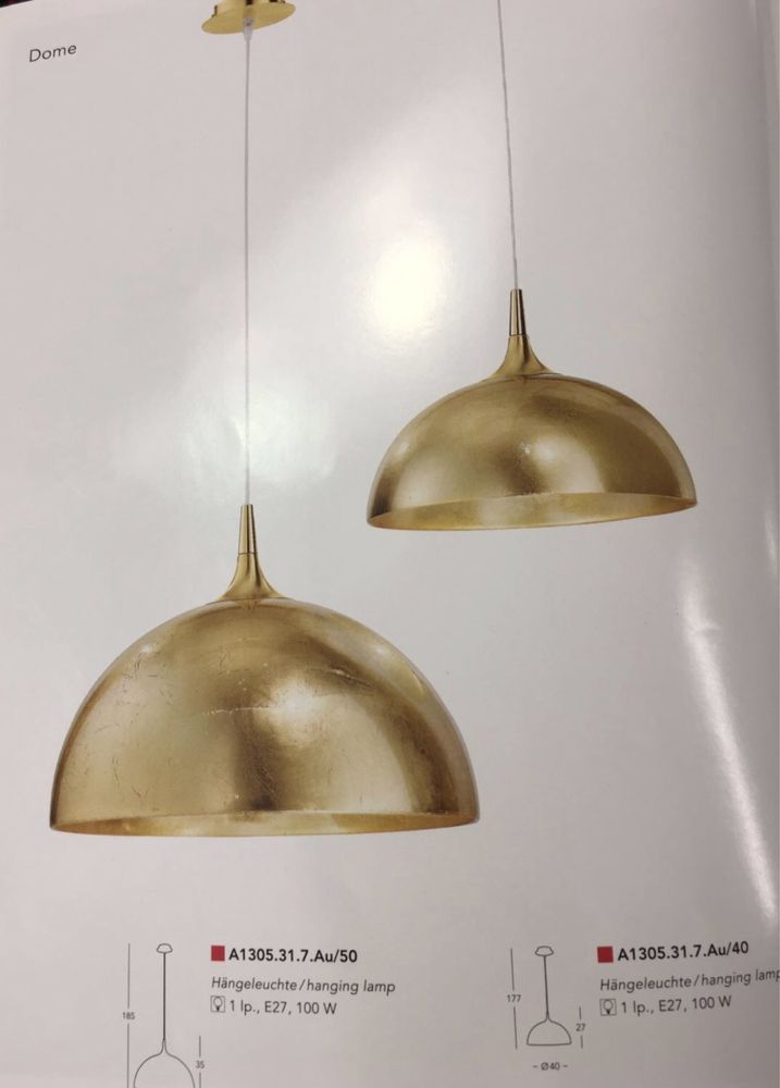 5 lampi impecabile model lux, sigilate - auriu din Italia