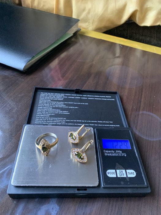 Серебряные наборы кольцо + серьги 925 пробы