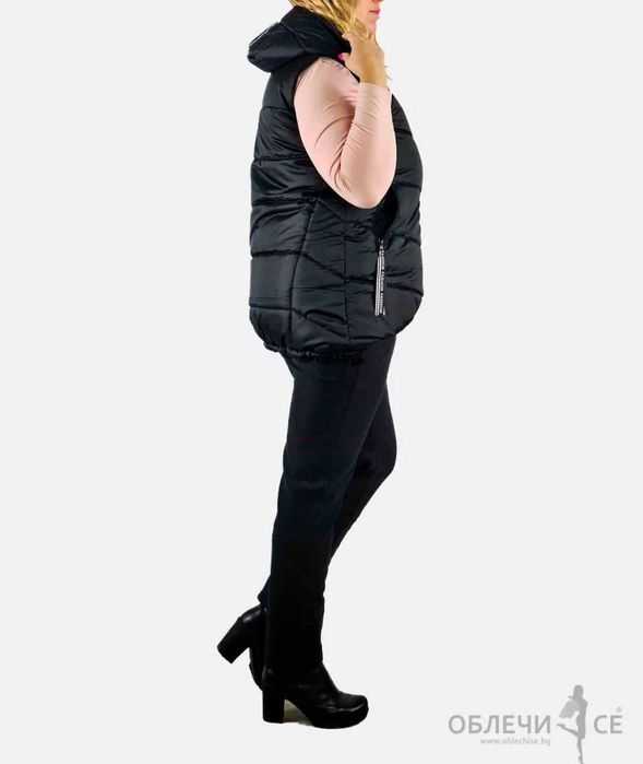 Дамски елек в големи размери /черен/