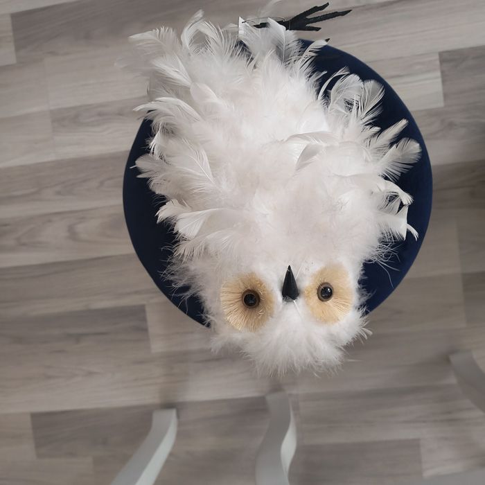 Jucărie/ decorațiune bufniță Harry Potter pene naturale, cu etichetă