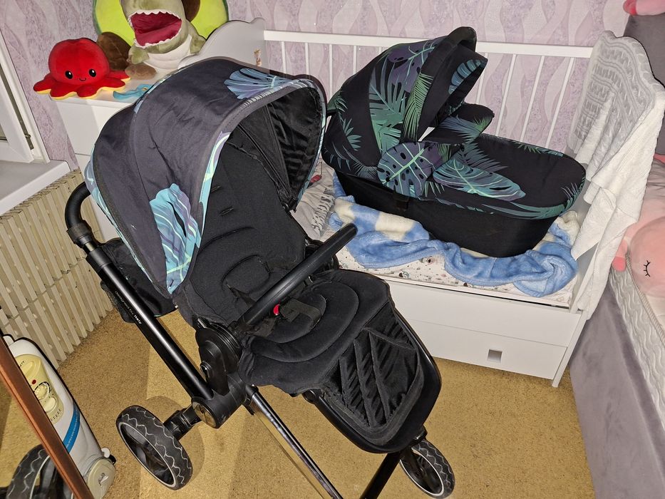 Коляска 2в1 и Кроватка-трансформер 2в1 с комодом и матрасом