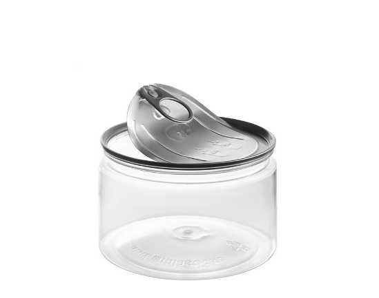 ПЭТ банка с алюминиевой крышкой EASY OPEN пластиковая изи опен разные