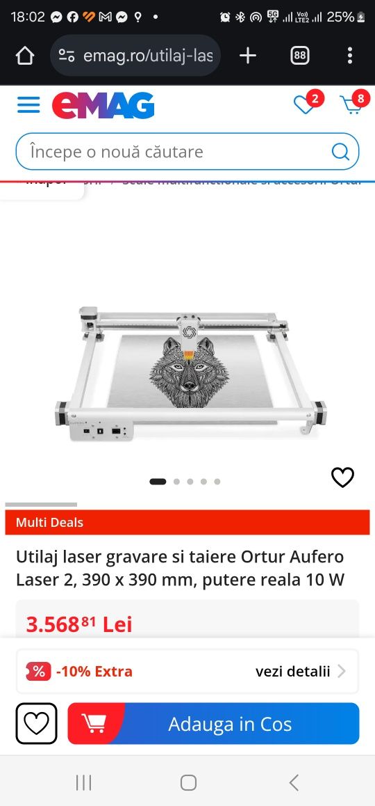 Super pret!Utilaj laser gravare si taiere Ortur Aufero Laser 2, NOU