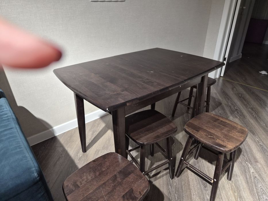 Обеденный стол со стульями Экомебель чистое дерево