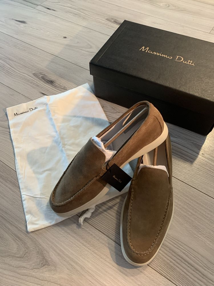 Massimo Dutti mocasini barbati noi in cutie piele intoarsa mar 43-44