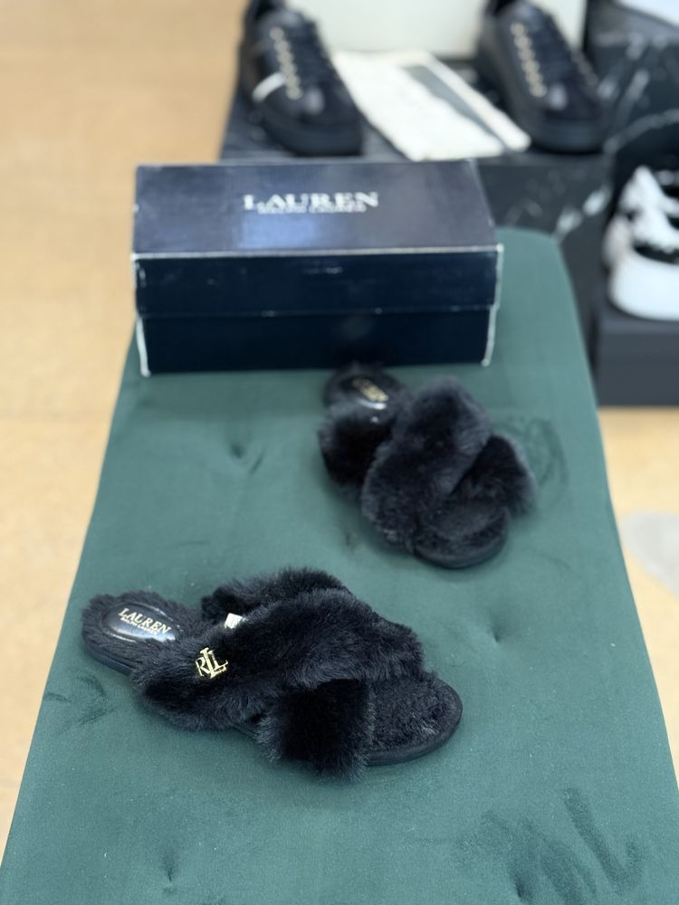 Дамски чехли с пухчета Ralph Lauren