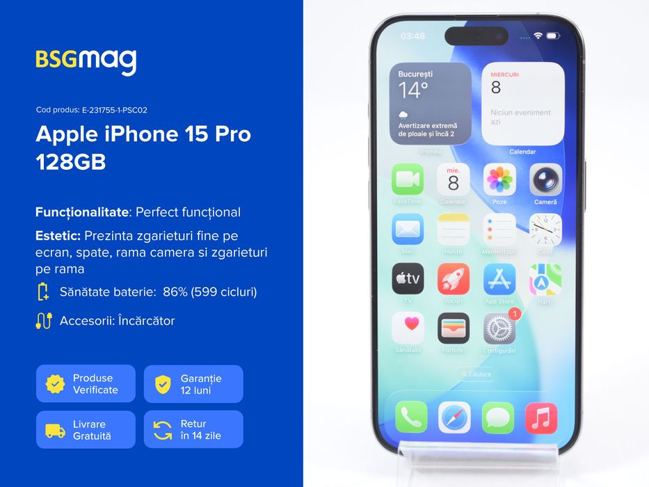 Telefon Apple Iphone 15 Pro 128gb - BSGmag