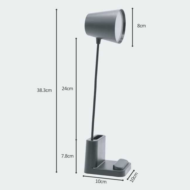 3в1 настолна лампа зарядно за телефон и моливник, 10х10х38,3 см
