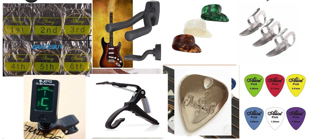 Струны для гитары медиатор /настенное крепление зажим каподастр