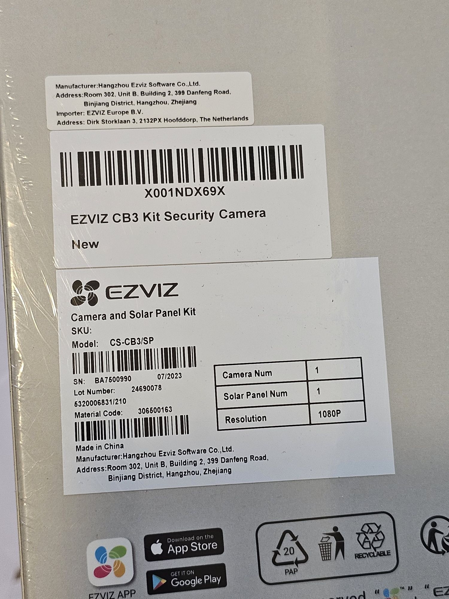 Camera IP Wireless exterior EZVIZ CB3, Full HD 1080p, IR, Night Vision