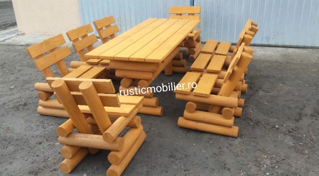 Masa bănci scaune leagan balansoar  lemn masiv
