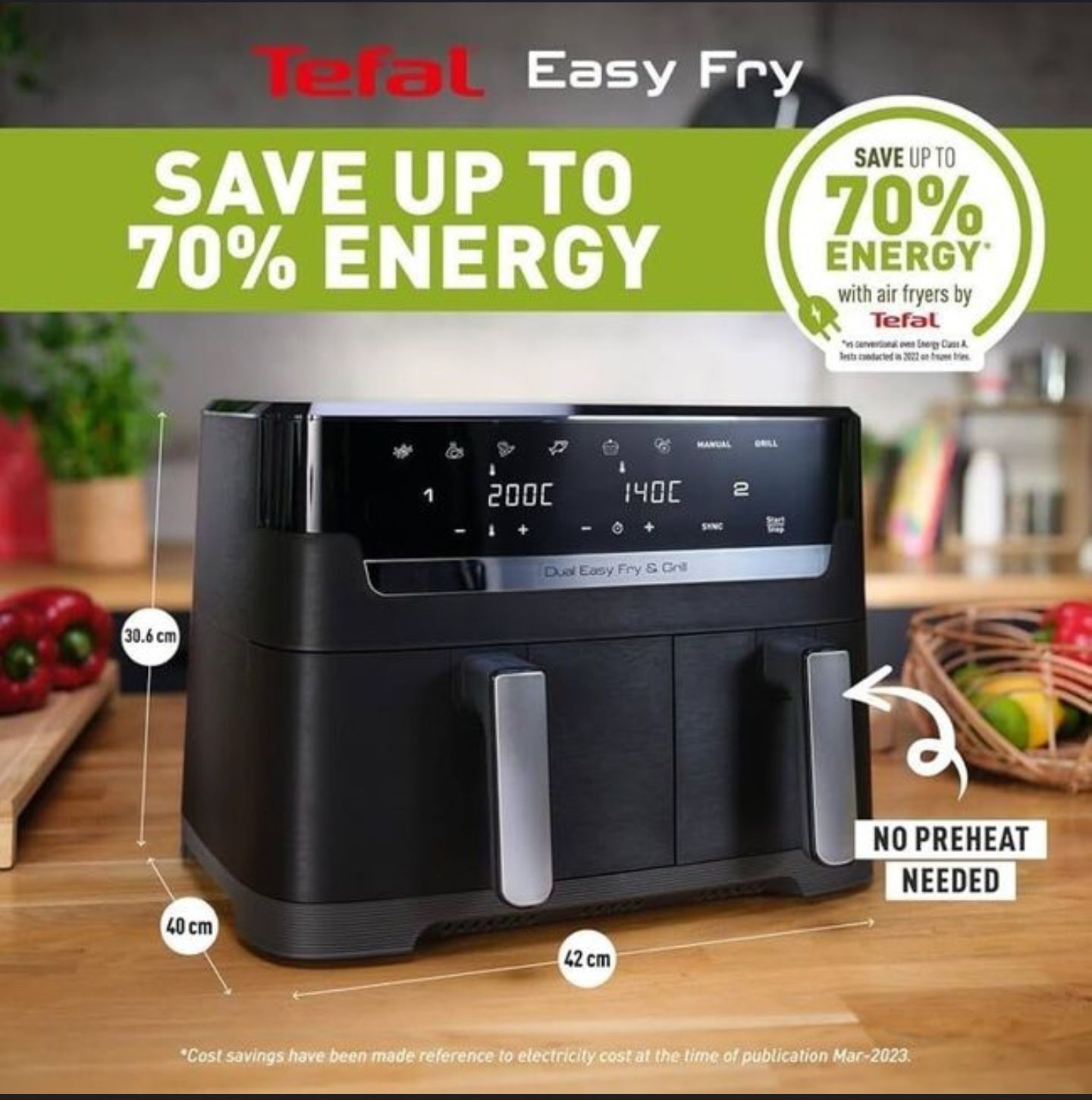 Tefal Dual Easy Fry  5.2+3.1=8.3l