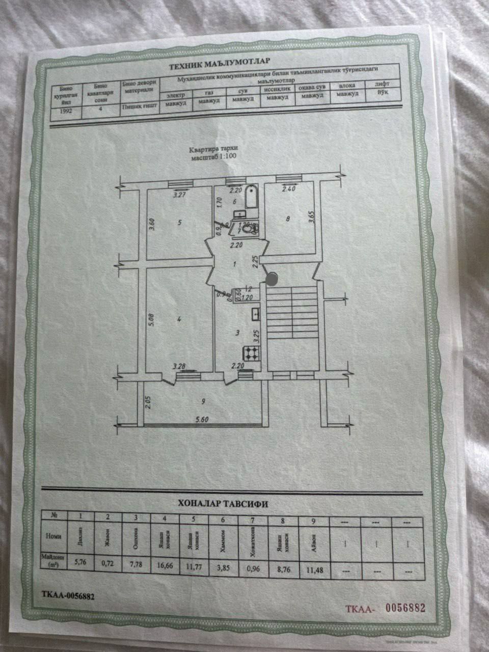 Квартира продаётся, Новза Хамза метро 3/4/4 77 серия орр мечеть