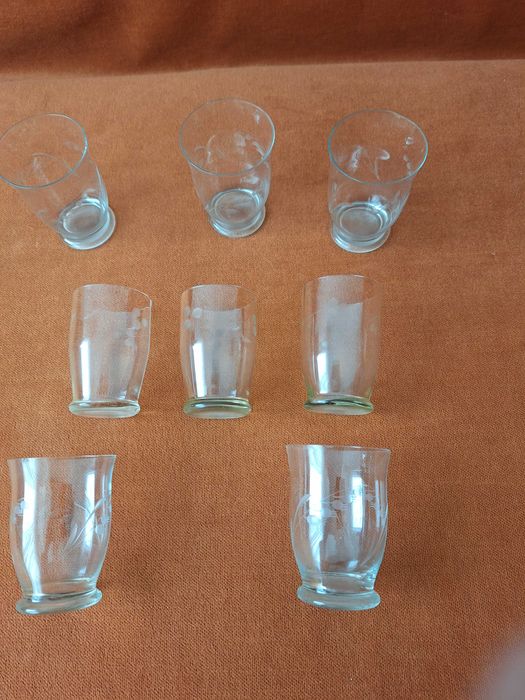 Set de 8 pahare pentru vin / apa, vechi / vintage