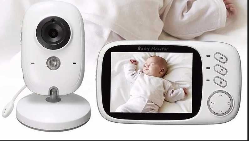 Видео бебефон 3.2" LCD екран, Нощно виждане, 8 приспивни песнички