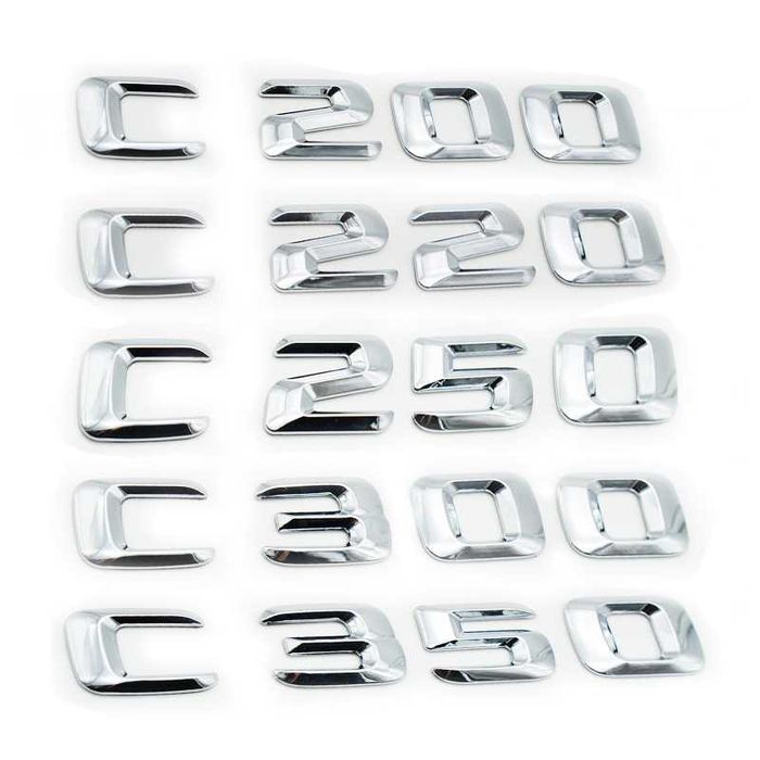 Emblema GLC300, GLS350, E220, S400, E63, C350, Chrom, Negru Mercedes