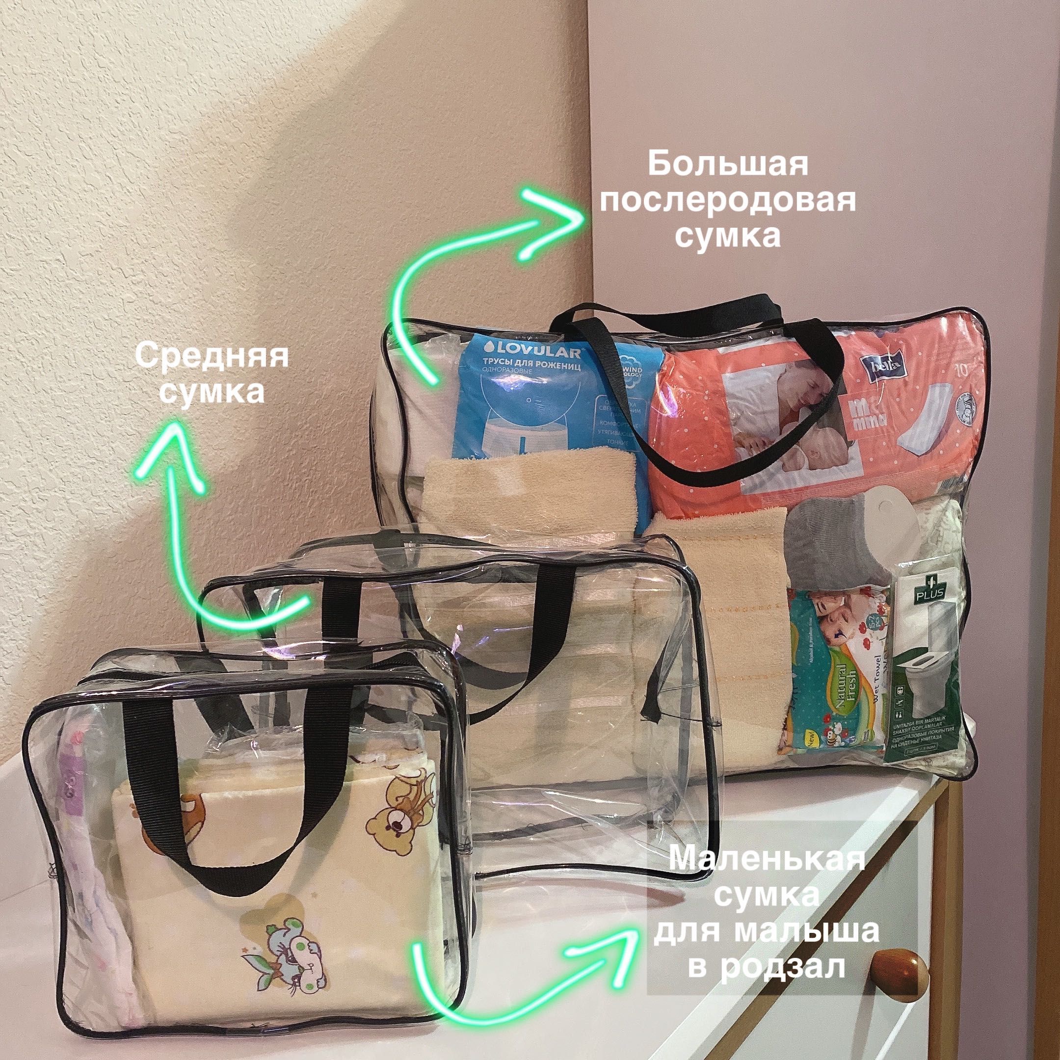 Сумка в роддом полная комплект