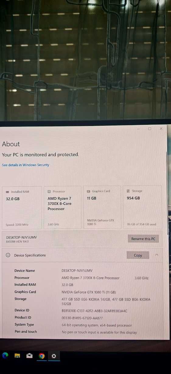 Добро Геймърско PC R7 3700X/32Gb/1TB nVme/GTX 1080TI/Гаранция