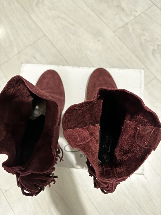 Botine cizme piele intoarsa primavara