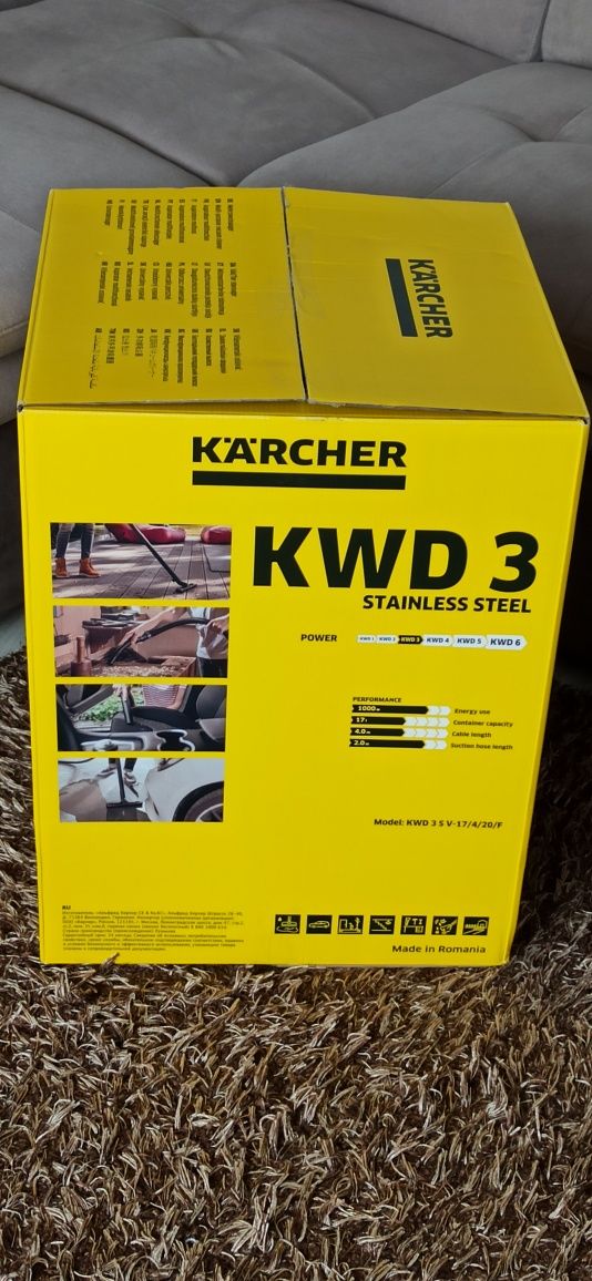 Aspirator umed/uscat Karcher KWD 3 S V-17/4/20F, 1000W, container inox