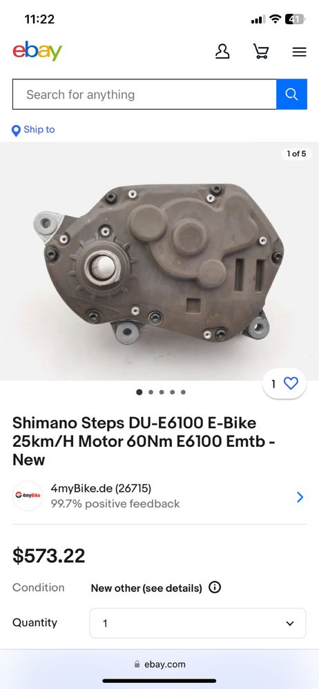 Shimano Steps DU-E6100 E-Bike 25km/h Motor 60Nm E6100