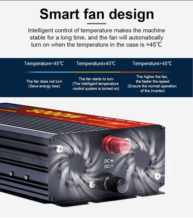 Invertor EASUN cu Undă Sinusoidală Pură DC 24V /AC220V Putere 3000W