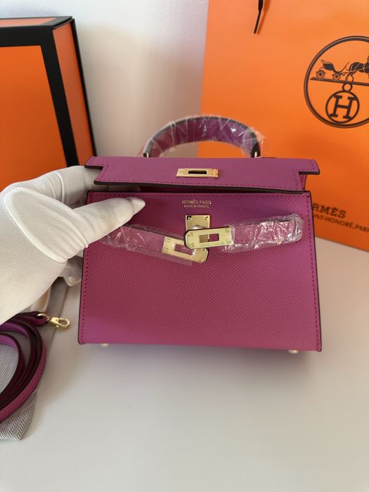 Geanta Hermes Kelly 19cm Fuchsia